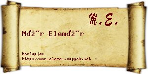 Mór Elemér névjegykártya