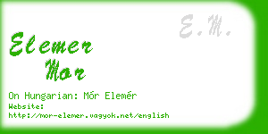 elemer mor business card