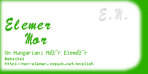 elemer mor business card